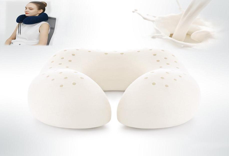 

Pillow Thailand Natural Latex U Shape Travel Support Neck Relief Pain Orthopedic Massage Cervical Cushion Car Nap