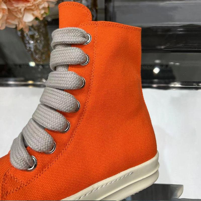 

Shoes Designer Boots Basketball Canvas Lace Rick Men Owen Ankle Booties Black Street High Hip Hop Man Women Fashion Sneakers Breathable Flat Size 35-45, White
