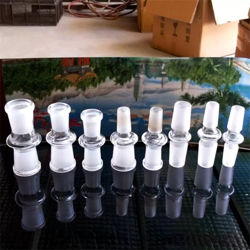 

10 Styles Smoking Pipes Glass Adapter For Hookah Oil Rigs Bong Adaptor Bowls Quartz Banger 14mm Male to 18mm Female Bongs Adapters