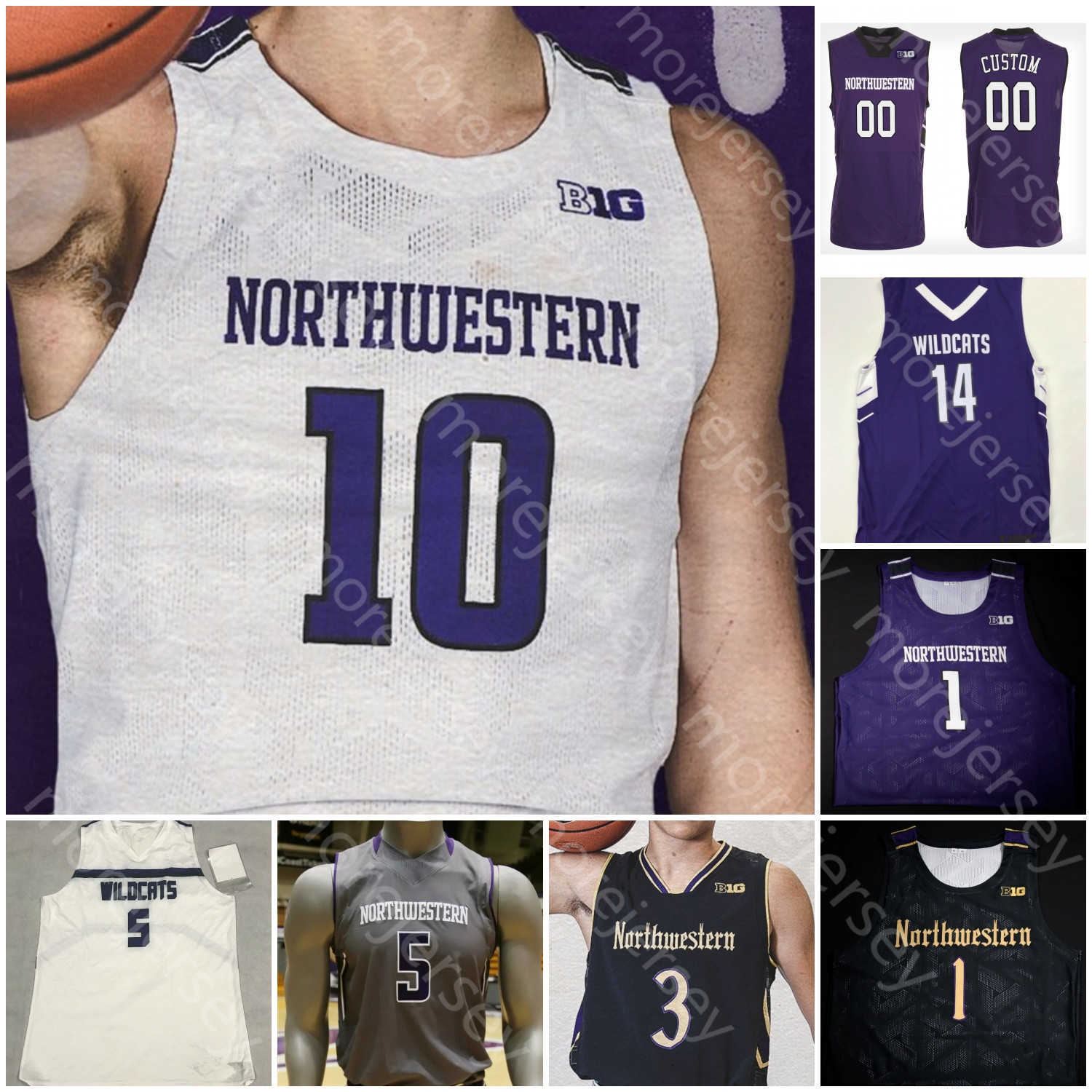 

Custom Northwestern Wildcats Basketball Jersey NCAA College Pete Nance Pat Spencer Miller Kopp Young Boo Buie Gaines Robbie Beran Turner, Black 2019