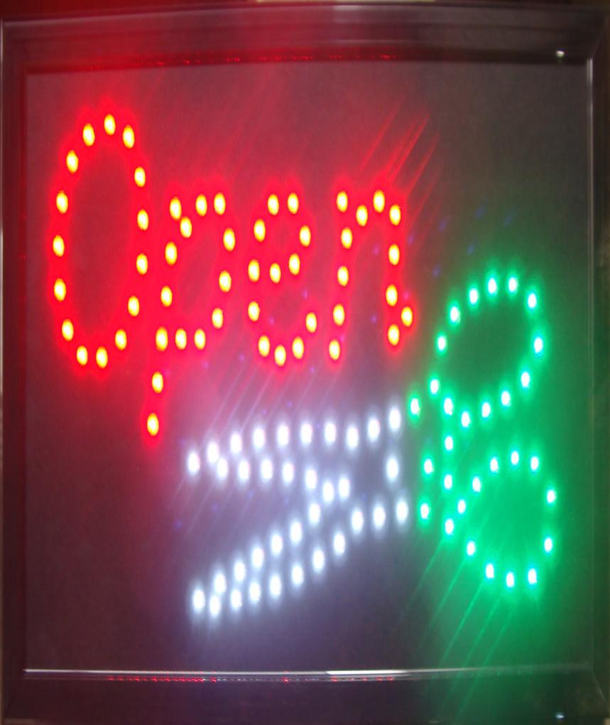

Led hair cutting shop open signs ultra bright animated 10X19 inch light up electronic led sign display whitegreen color scissors8988059