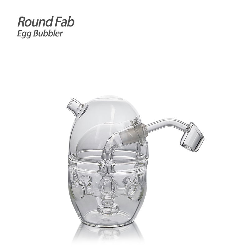 

Wholesale 4.53 Inches Round Fab Egg Glass Bubbler Dab Rig Water Pipe with Glass Banger