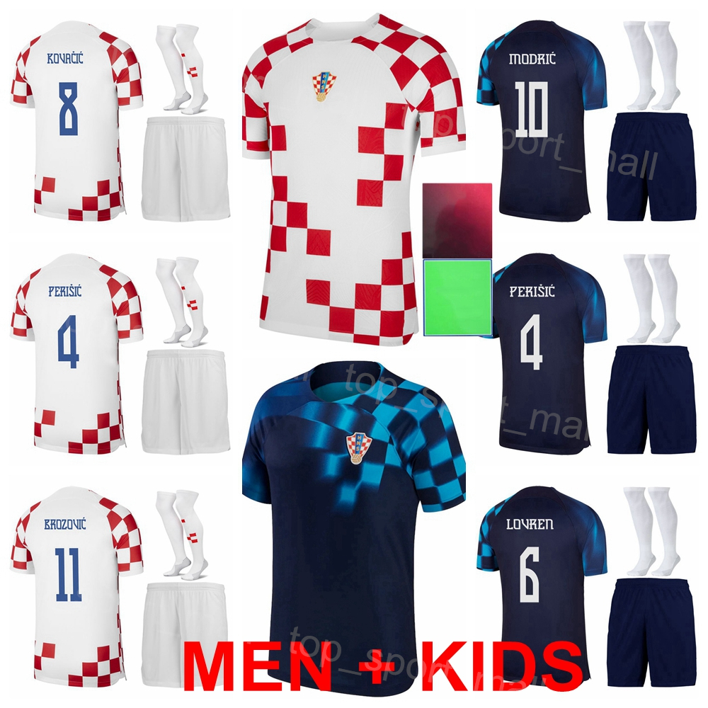 

National Team Men Kids Croacia Soccer 13 Nikola Vlasic Jerseys 22-23 World Cup 15 Pasalic 14 Marko Livaja Lovro Majer Mislav Orsic Andrej Kramaric Football Shirt Kits, Men with patch