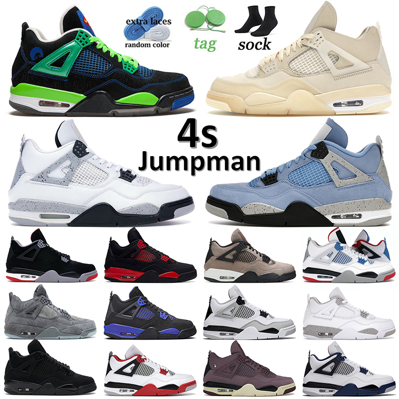

4s Men Basketball Shoes Jordens 4 AJ4 OG Sneakers Retro Sail Doernbecher University Blue Offs White Cement Red Thunder Travis Scotts Women Trainers Jumpman Jorda IV, B13 sail green 36-47