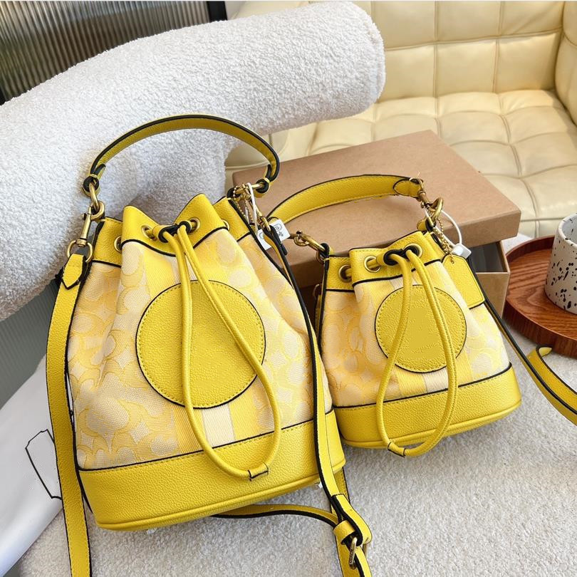 Premium Leather Drawstring Canvas Embroidery shoulder bag Luxury Designer Wallet Handbag Men's Women's Cosmetic Bags Purse Pocket Inter