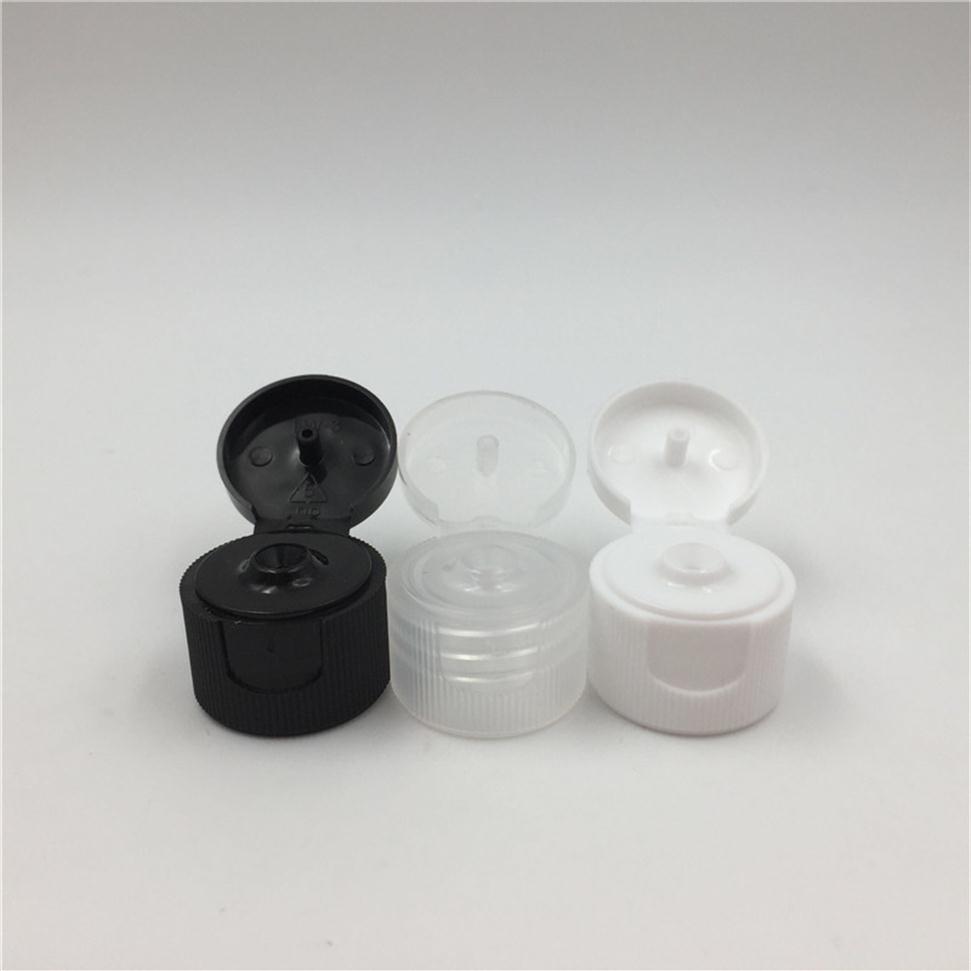 

100pcs lot 18 410 Black Color PP Flip Top Cap or Butterfly Cap for Cosmetics Refillable Bottle265t