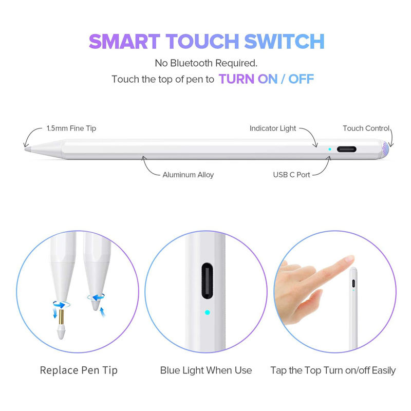 

worsted weight yarn Palm Rejection Active Stylus Pen for Touch Screen Apple iPad Pencil dsada, Blue