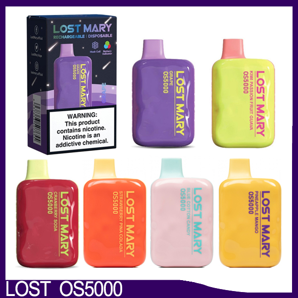 

Lost Mary OS5000 Disposable E cigarettes 5000Puff Vape Pen 13 flavors 14ml Prefilled Mesh Coil Cartridges Pod 650mAh Rechargeable Battery Vaporizer