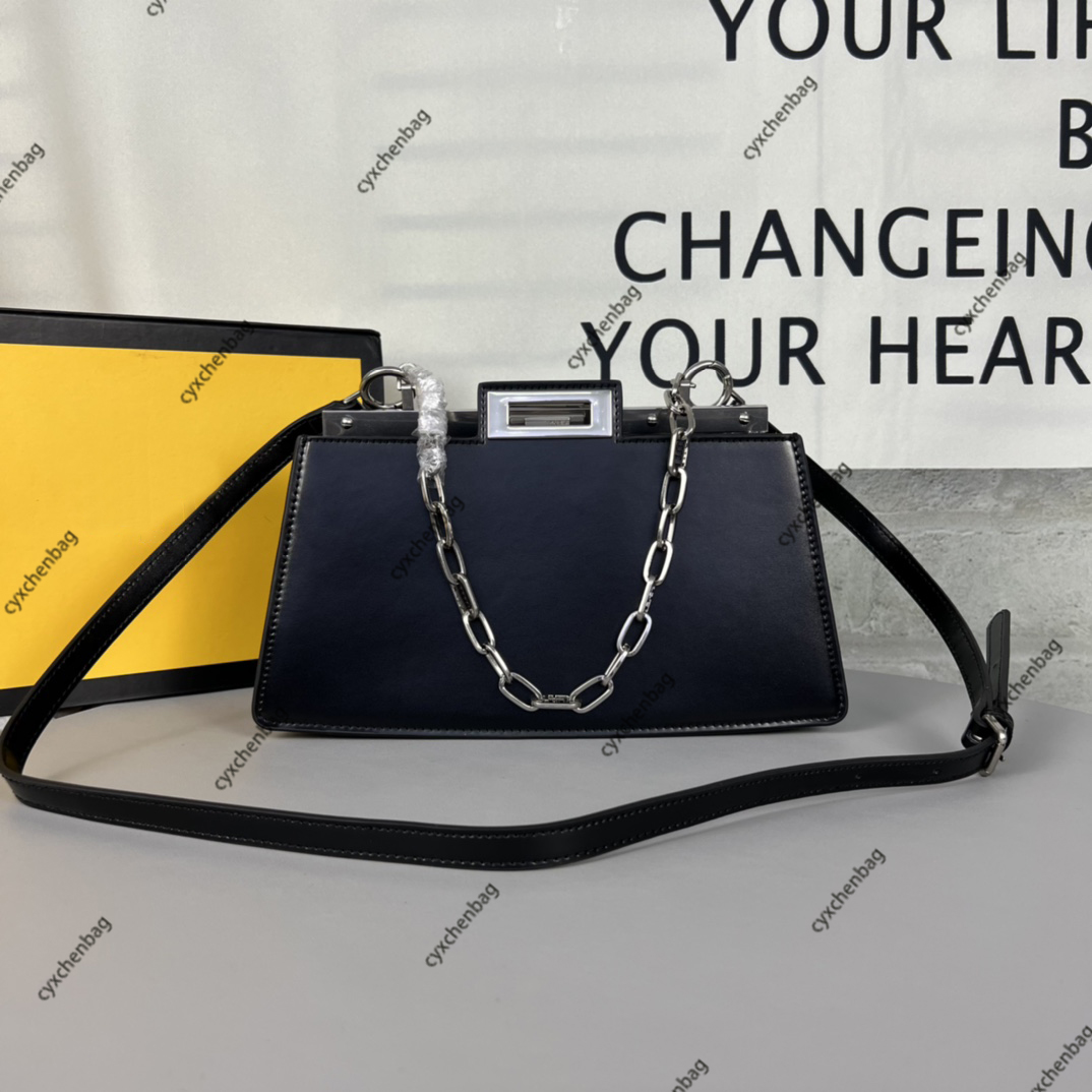 2023 Women's New Fashion bag Shoulder bags Messenger bag metal chain middle space leather 6-color trend versatile