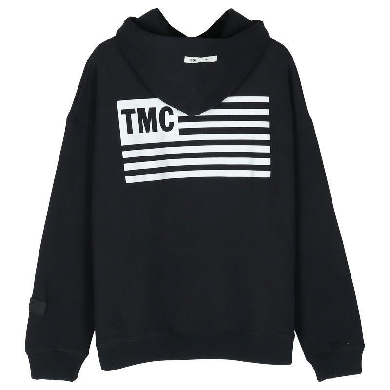 

FEAR OFFOG compound line ESSENTIALS 3M reflective letters embroidered cotton terry hooded plus fleece sweatshirt, Blue