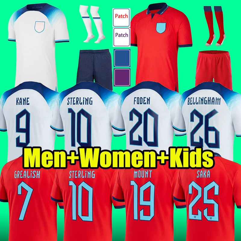 

Angleterre KANE soccer jerseys ENGlANDS 2022 GREALISH MEAD SANCHO national world cup kit football shirt 2023 STERLING MOUNT RASHFORD FODEN SAKA 22 23 Men Women Kids, Kids 2022 world home white +socks