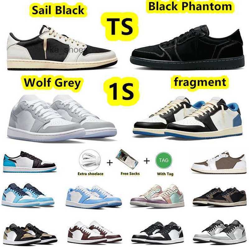 

LOWs Sneaker Basketball Shoes Running Sports Sneakers Fragment Wolf Grey Reverse Triple White Shadow Gold Toe Men Womens 1 1S Low Mocha, Item#31