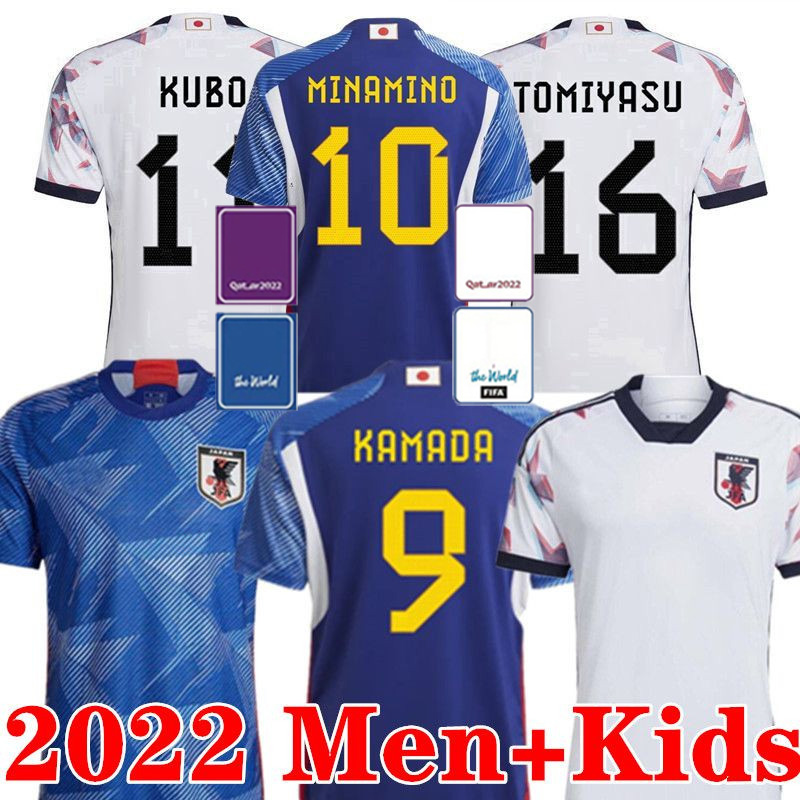 

2022 Japan Soccer Jerseys World Cup MINAMINO TOMIYASU TSUBASA Mitoma Maeda Japanese Football Shirt KYOGO Asano Ito SHIBASAKI KUBO KAMADA men kids kit jersey, Color 2