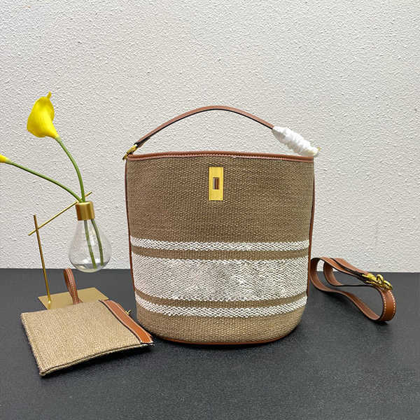 

evening bag Superior quality straw Tote Bags Woven new bucket bag shoulder handbag messenger French Lafite grass canvas Large capacity shop