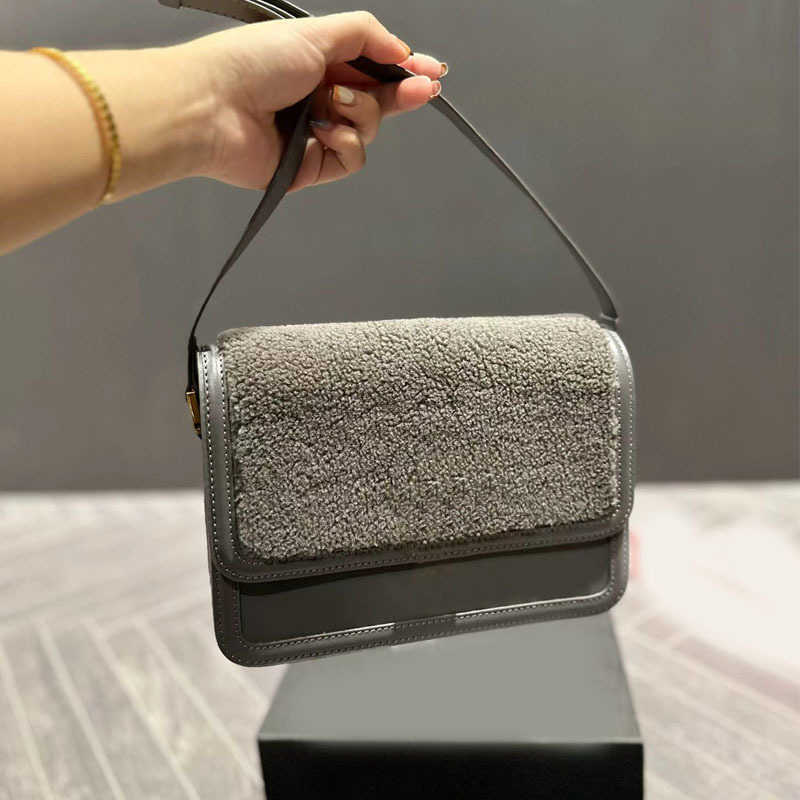

Evening Bags y Vintage Lambswool Designer Cross Body Handbag Purse Camera Bags Tote Underarm Bag Shopping Purse 221122, Dark grey--23*14cm