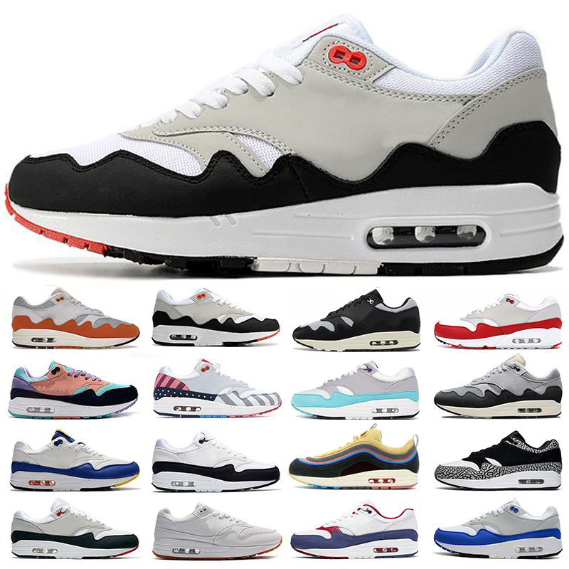 

Patta Waves 1 87 Men Women Running Shoes mens Outdoors Anniversary Red Bred Obsidian Elephant mens womens trainers outdoor sneakers airmaxs, 5 patta noise aqua