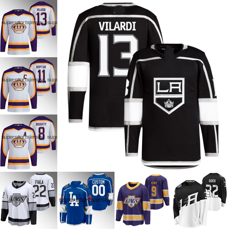 

Kings 2022-23 Reverse Retro Hockey Jerseys la Drew Doughty Anze Kopitar Kevin Fiala Jonathan Quick Adrian Kempe Gabriel Vilardi Phillip Danault Men Women Youth, Purple