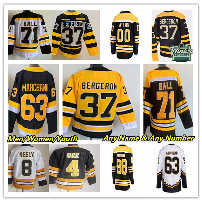 

David Pastrnak Winter Classic Hockey Jerseys Hampus Lindholm Patrice Bergeron Linus Ullmark Charlie McAvoy Jake DeBrusk Taylor Hall Connor Clifton Krejci Greer, Men white