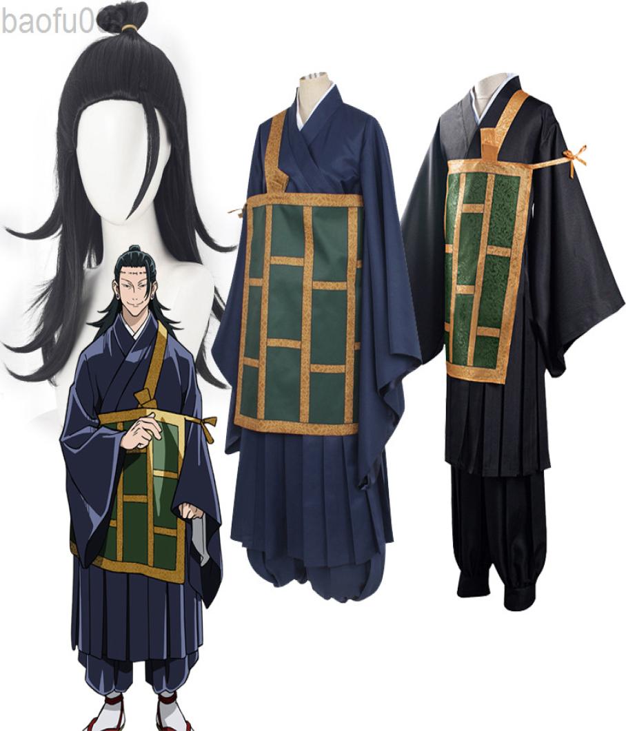 

Anime costumes 2020 Comes Jujutsu Kaisen Getou Suguru Cosplay Wigs Men Japanese Monk Uniform Anime Comics Come L220802