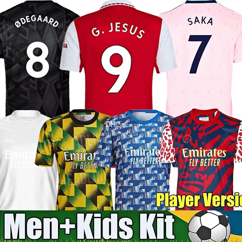 

22/23 G.JESUS Gunners soccer jerseys THOMAS PEPE SAKA TIERNEY SMITH ROWE SAMBI ODEGAARD NKETIAH 2022 2023 fans player version football shirt men kids kit 1125, Asenna 22-23 home1