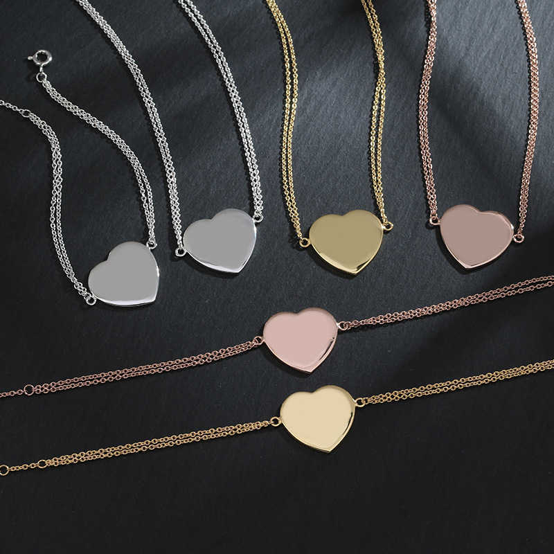 

Love Double Chain Necklace Bracelet Light Luxury Sweet Women's Headwear Live