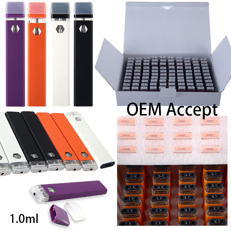 

OEM Disposable Vape Pen Rechargeable E Cigarettes Empty Dab Pen Micro USB 1.0ml Cartridge 280mAh Battery Start Kits Foam Pack Device Pods