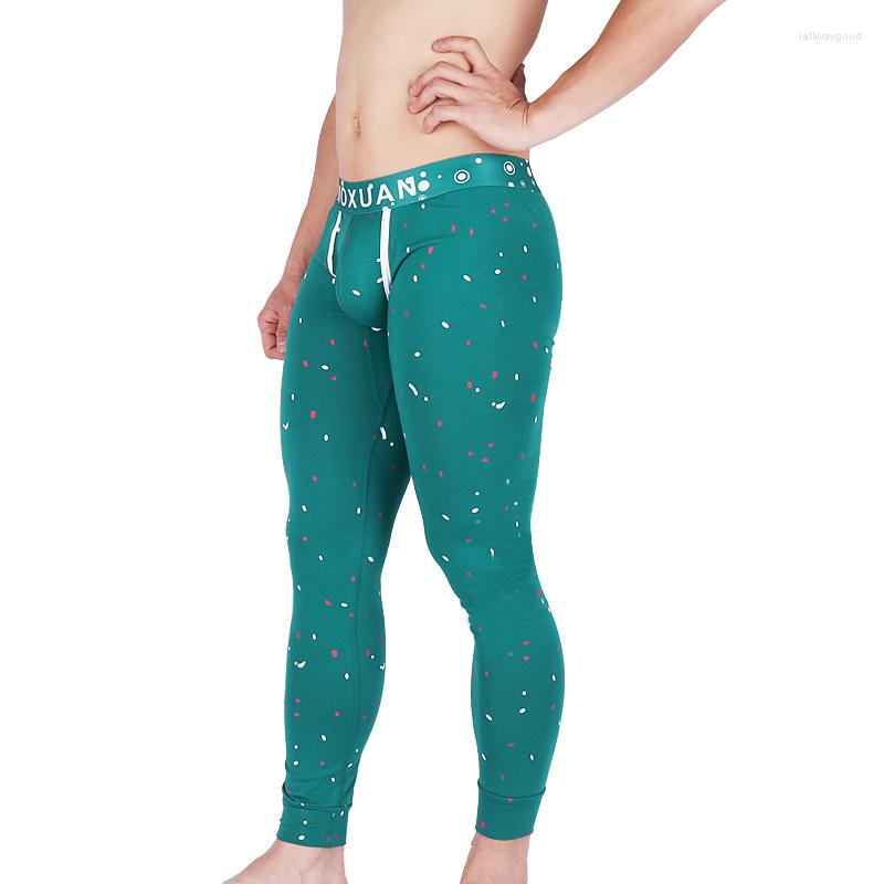 Men&#039;s Sleepwear Men Sleep Bottoms Sexy Penis Pouch Cotton Nightwear Sports Fitness Joggers Trousers Printed Long Pants Winter Pyjamas-image-822917404