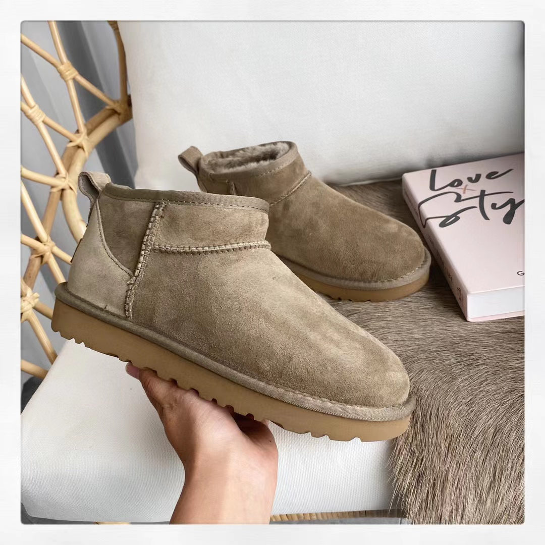 

Classic Ultra Mini Boot Women Australia Winter Snow Chestnut Antilope Boots Matte Fur Suede Designer Ankle Booties 35-42, Ultramini3
