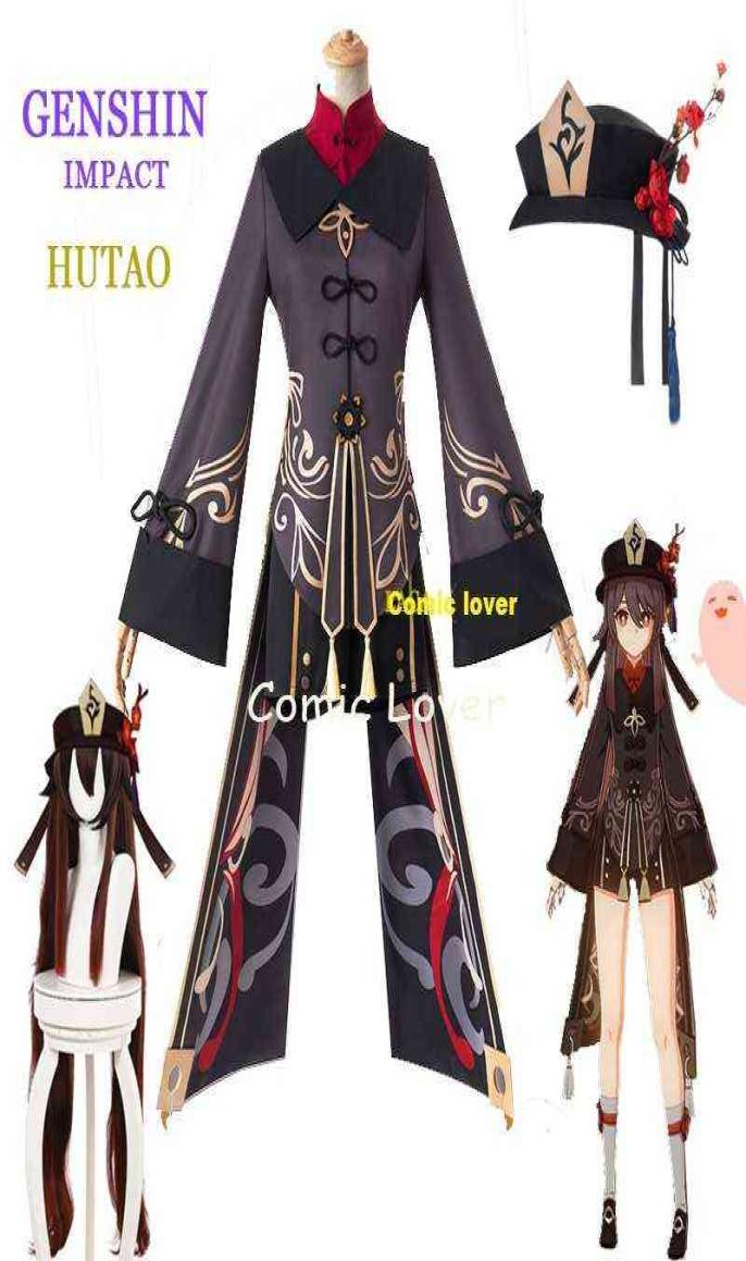 

Game Genshin Impact Hutao Cosplay Costumes Wig Anime Hu Tao Chinese Lolita Dress Halloween For Women Clothing J220712 J220713
