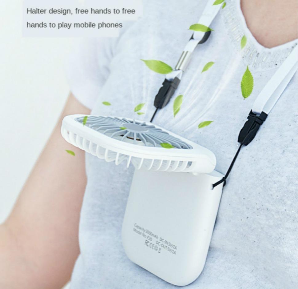 

Fans Hanging Neck Fans Mini Portable Folding USB Small Fan Mute Power Bank Portable Handheld Desktop Multi Function Charge Fan 220
