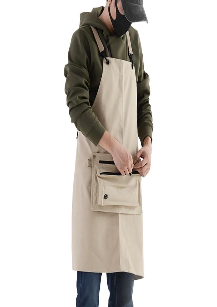 

Apron Household Kitchen Waterproof And Oilproof Simple Fashionable Coffee Shop Restaurant Work Clothes Unisex Wear Aprons