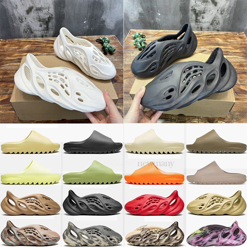

Designers Foam Slippers Men Woman slider Sandals Vermillion Mineral Blue Onyx Pure Slide Slipper Foams Ochre RUNR Bone Resin Desert Ararat runr slides, 18.mx cream clay