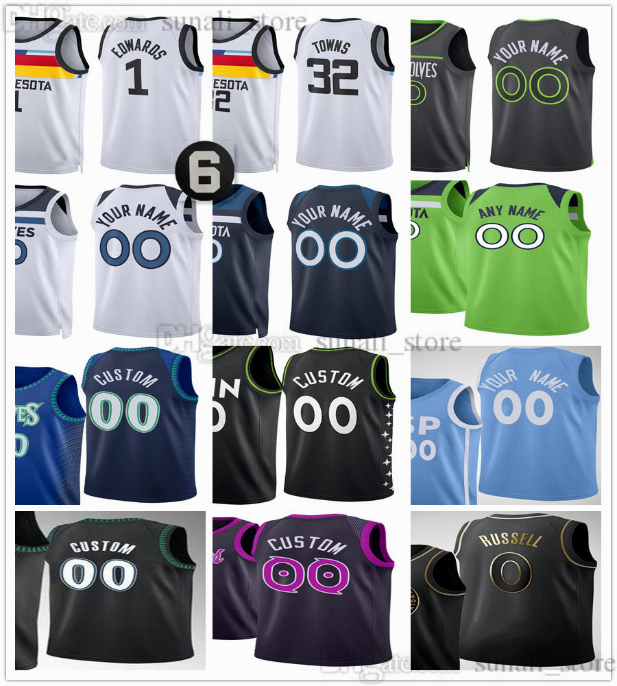 

2022-23 Printed Basketball Rudy 27 Gobert Jerseys D'Angelo 0 Russell Karl-Anthony 32 Towns Taurean 12 Prince Anthony 1 Edwards Naz 11 Reid Jaden McDaniels Jaylen Nowell, White