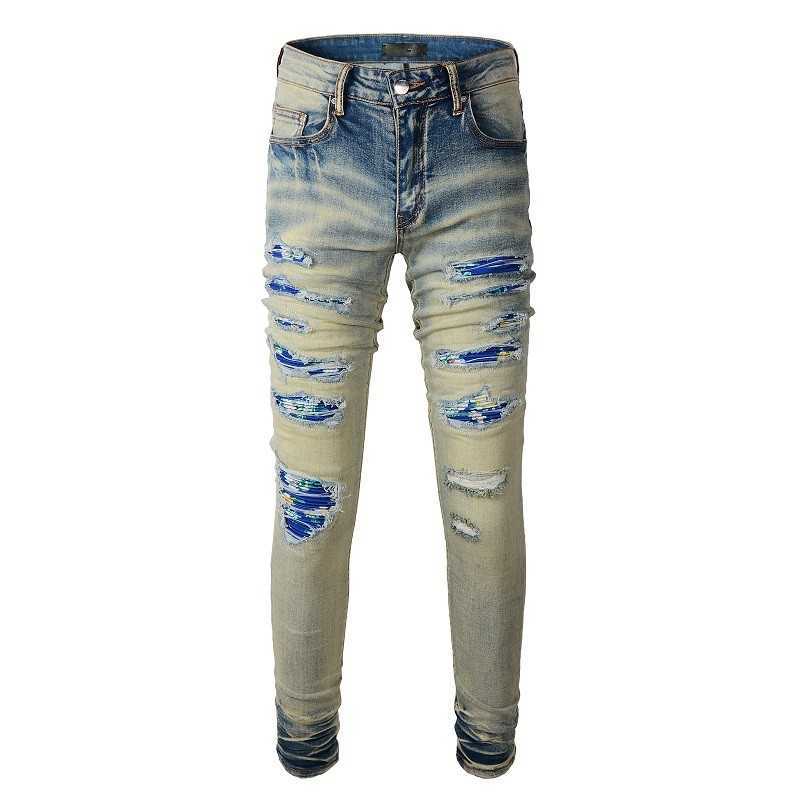 

Mens Distressed Ripped Jeans Skinny Slim Fit Motorcycle Biker Denim For Men Fashion Hip Hop Cool Streetwear Top Quality, Extra postage;no ship