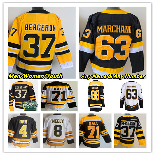 

2023 Winter Classic Hockey Jerseys David Pastrnak Hampus Lindholm Patrice Bergeron Tomas Nosek Jake DeBrusk Taylor Hall Bobby Orr Pavel Zacha Brad Marchand Nosek, 2023 men black