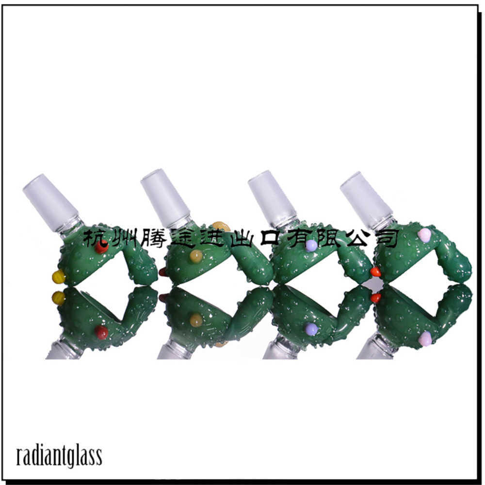 

Smoking Cactus shape glass bowl rasta colorful tobacco dry herb bowls for glass bong water pipes wholesale china