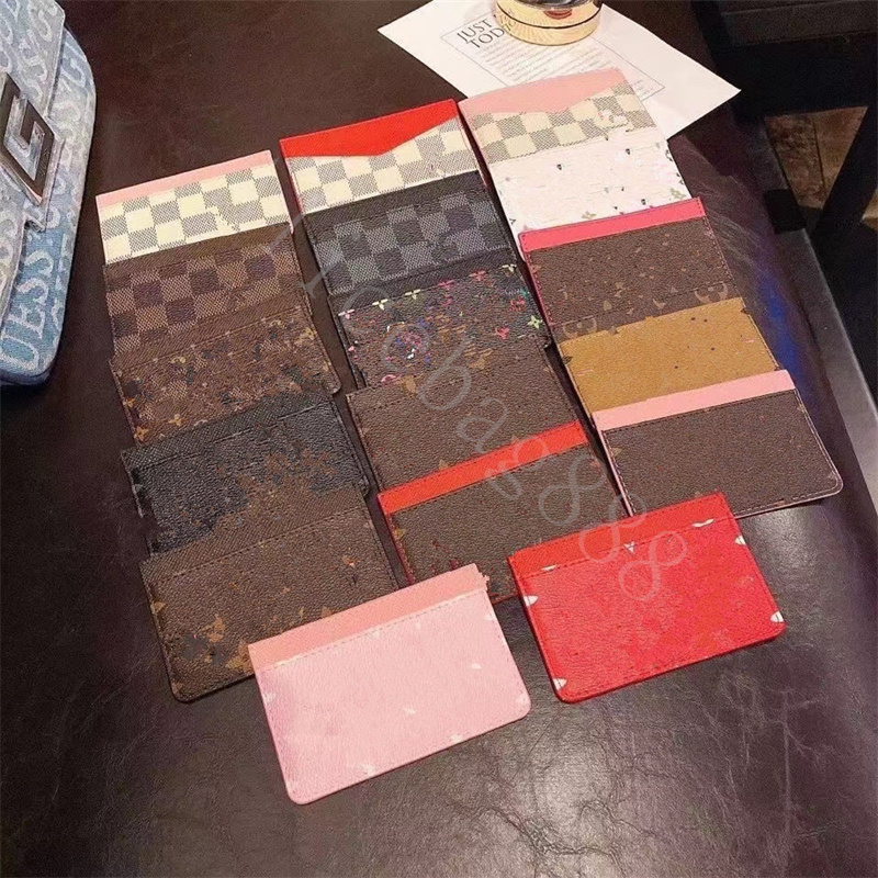 

Wholesales Card Holder Flower Pattern Credit Card Holders Lady Mini Wallet Nice Quality Leather Men Designer Purse 3 Screens 15 Style Stock, 09