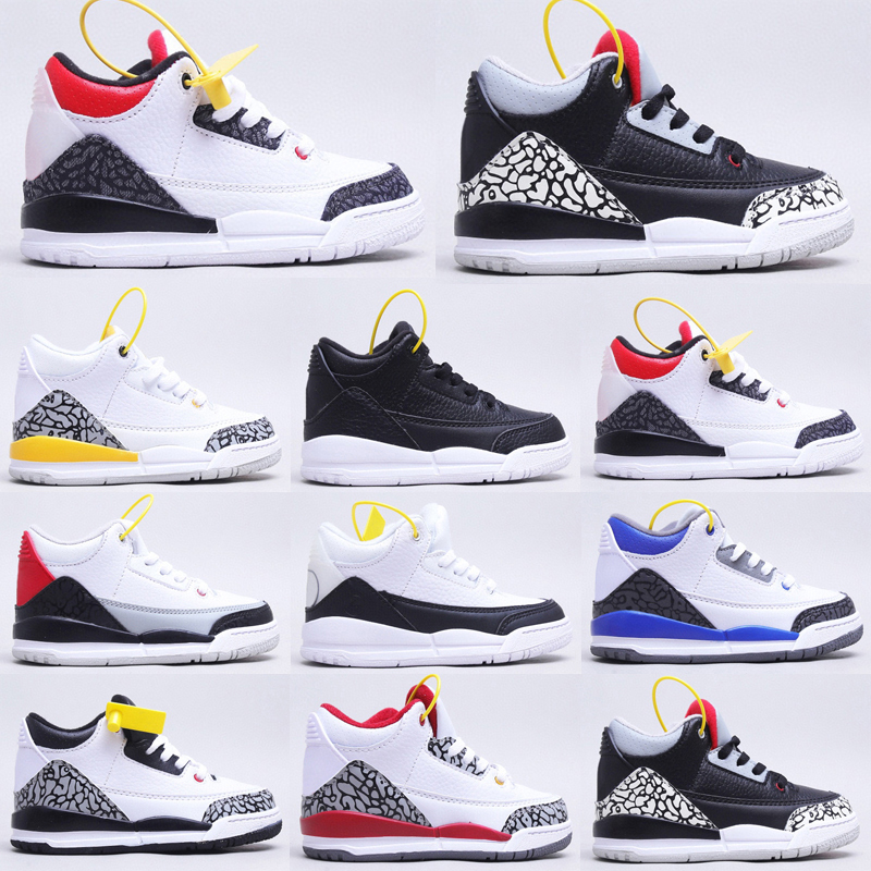 

2022 Youth kids shoes toddler size designer Jumpman 3 basketball shoe 3s childrens shoes sneaker girls boys baby White Black sports all match sneakers 25-35, As photo 9