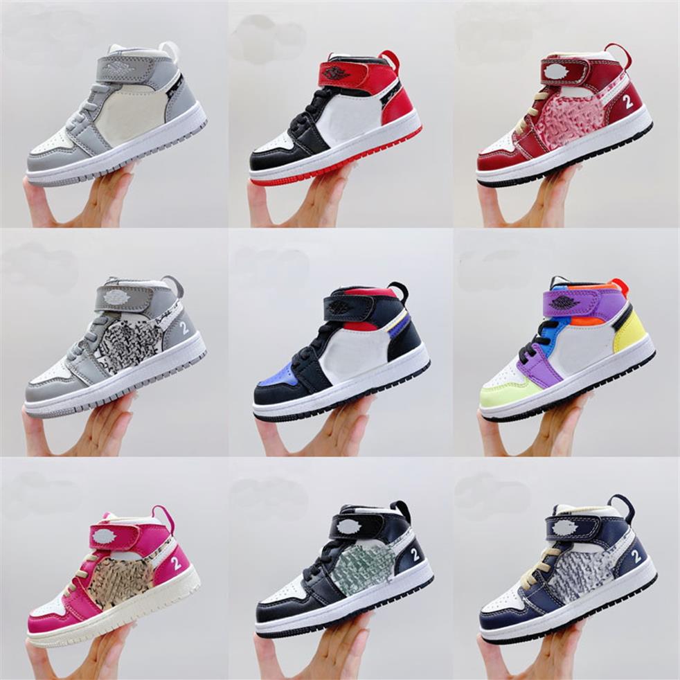 

2022 Designer kid shoes multicolor Oreo Velcro single button children's shoe Grade school boys sneakers store size22-372067