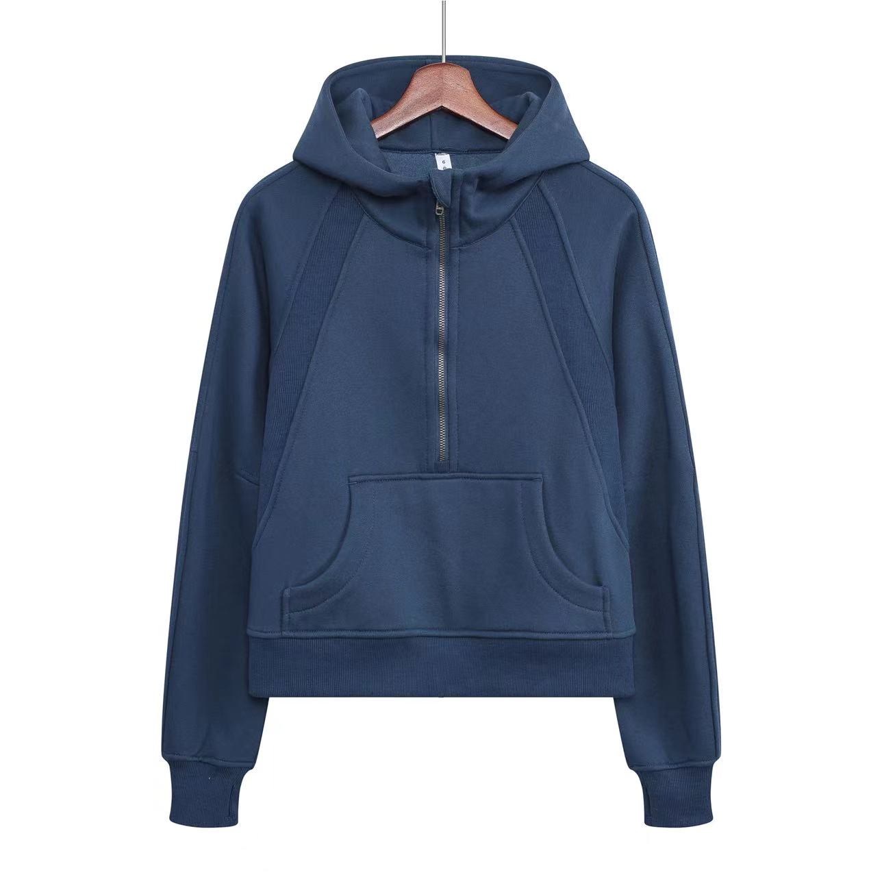 

Women sport jacket scuba running hoodies half zipper Yoga coat black hoodie quick dry fitness outfits loose sportwear Gym clothing jogging sweatshirts