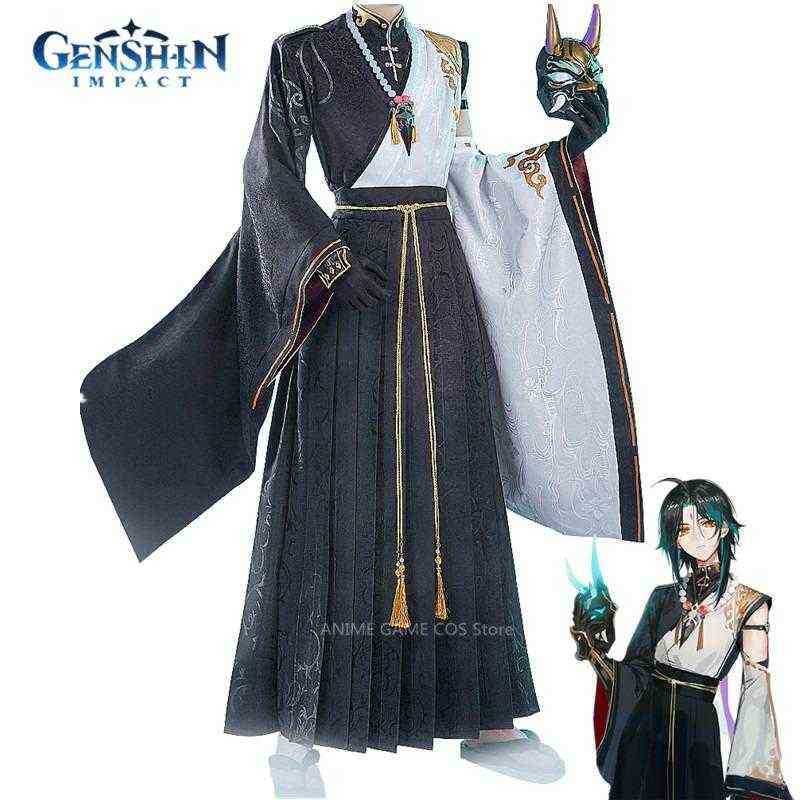 

Anime Genshin Impact Project Cos Xiao Old Costume Game Cosplay Clothing Full Set Mandrill Suitable For Men Role Playing Suit J220720