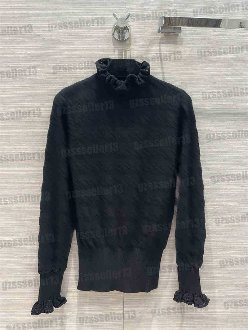 

Lotus Leaf Collar Womens T-shirts Designers Tops C..NL Letter Logo Knitted Sweater T-shirt Fashion Black Brand Autumn And Winter Tees, 17