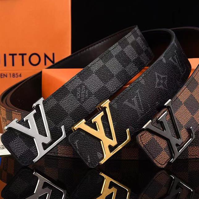 

22S Luxury designer Louis Vuitton Belt Buckle Fashion Genuine Leather Women Belts For men Letter Double Big gold classical gucci D02, 3.8cm width