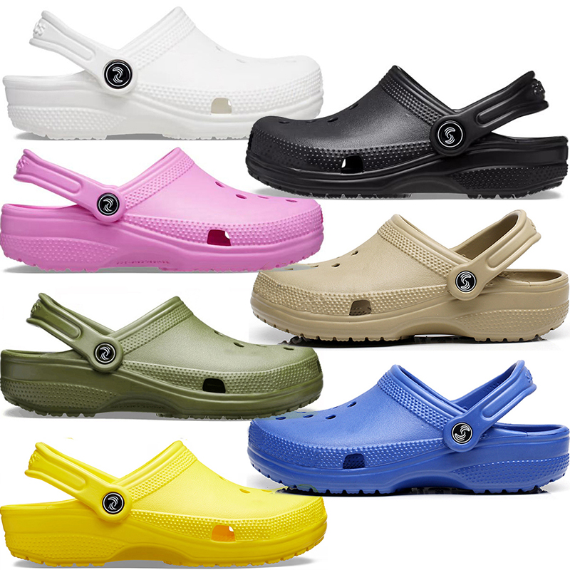 

2023 Croc Clog designer Sandals slippers slides Buckle classic mens womens triple black white red Khaki bule pink Waterproof Shoes Nursing size 36-45