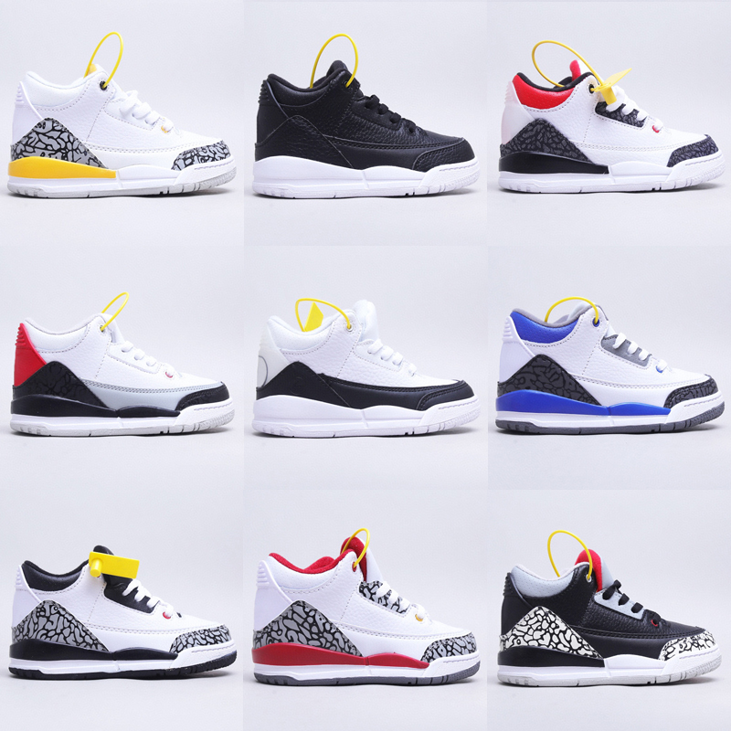 

Jumpman 3 3s Kids Basketball Shoes Cardinal Fire Red Cement Black Cat Lucky Green Brown Infant & Children Trainers Sports Sneakers Outdoor shoe Size 8c-3y, As shown 16