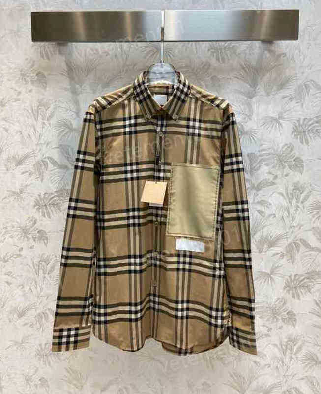 

Womens Blouses Shirts Tops Letter Badge Patch Letter Print Classic Check Men And Women Clothing, 18