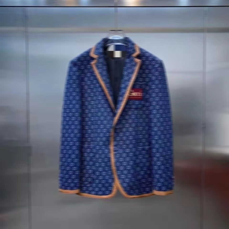 

Women' Designer Suit Coat Full Letter 2022 Spring New Embroidery Top, Blue