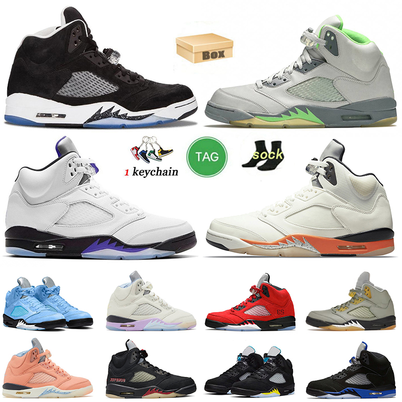 

5s with box men women basketball shoes size 13 classic concord offs white 5 oreos green bean DJ Khaled Crimson Bliss Sail Muslin UNC Aqua jorsan designer sneakers, C42 sail 40-47