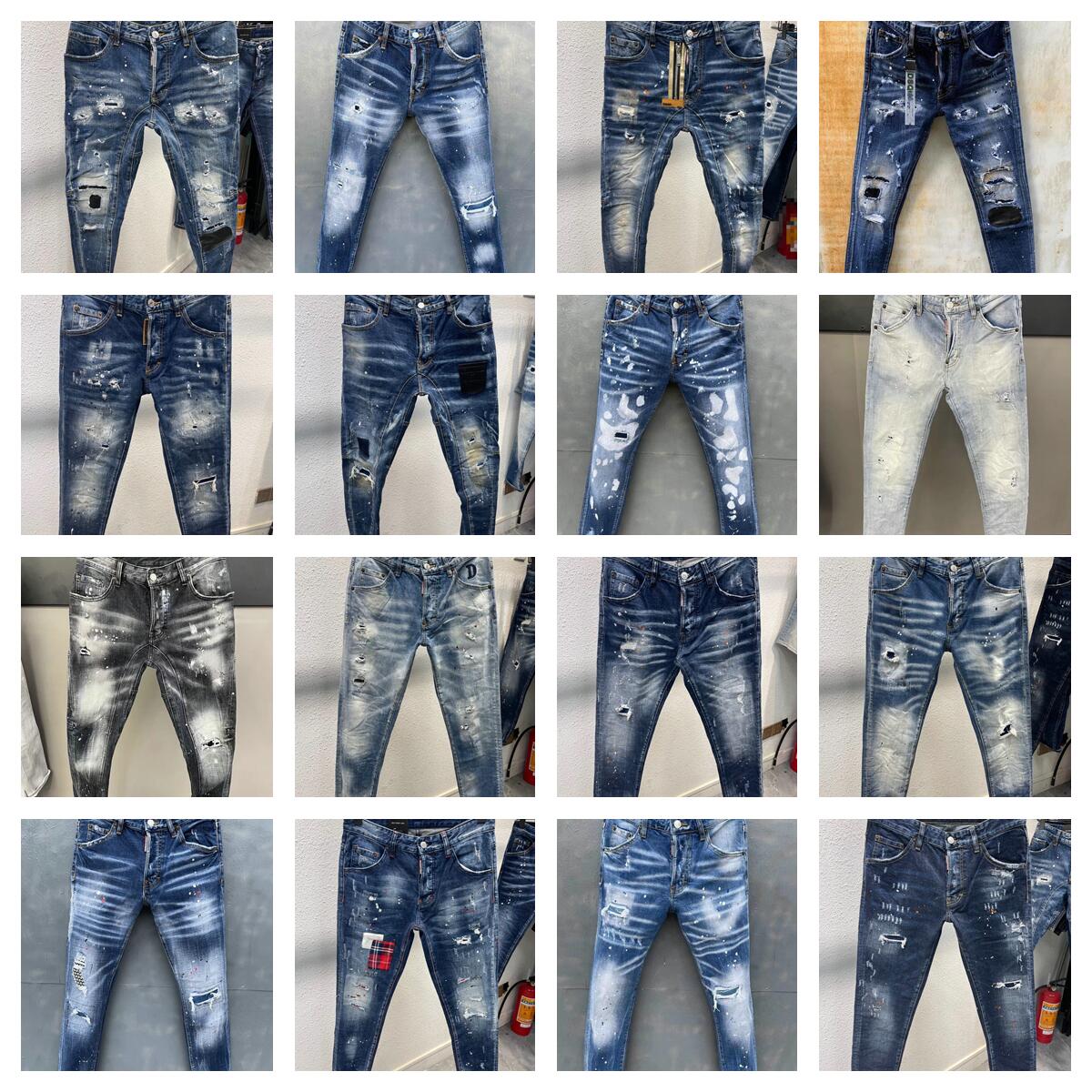 

2022 FW 23ss Luxury Brand Designer d2 Men Denim Jeans dsquare Embroidery Pants Fashion Holes Trousers Mens Clothing US Size 28-38 2, 9984