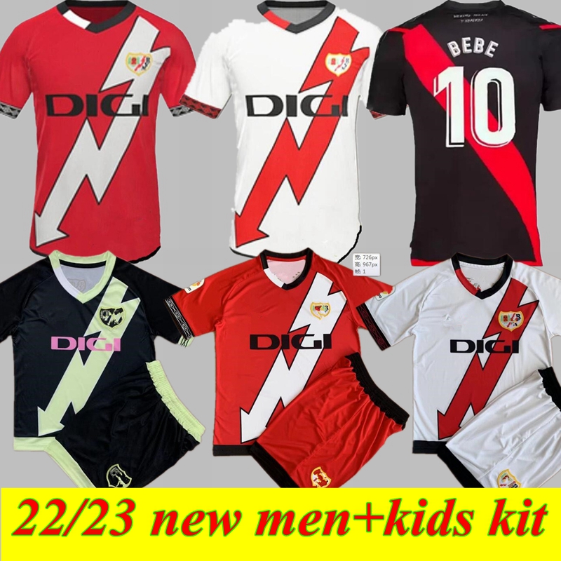 

22 23 Rayo Vallecano Mens Soccer Jerseys ISI BEBE VALENTIN SANTI COMESANA DIMITRIEVSKI Home Away 3rd Short Sleeve Football Shirts Men and Kids